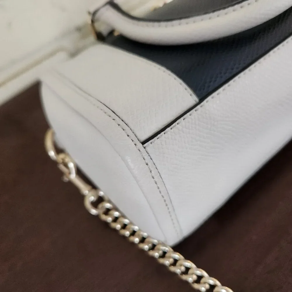 New Coach Mini Bennett Midnight & White Crossbody Bag Satchel Purse